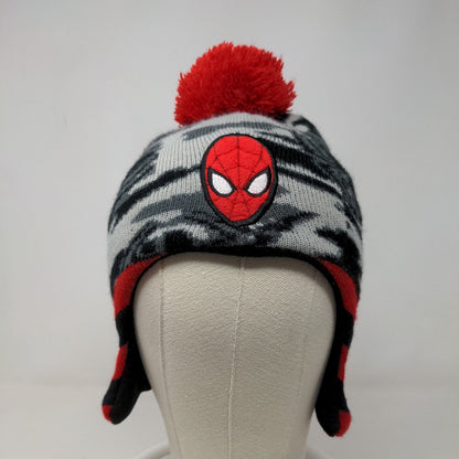 Marvel Spiderman Toddler Boys Knit Beanie Hat Embroidered Logo Multicolor