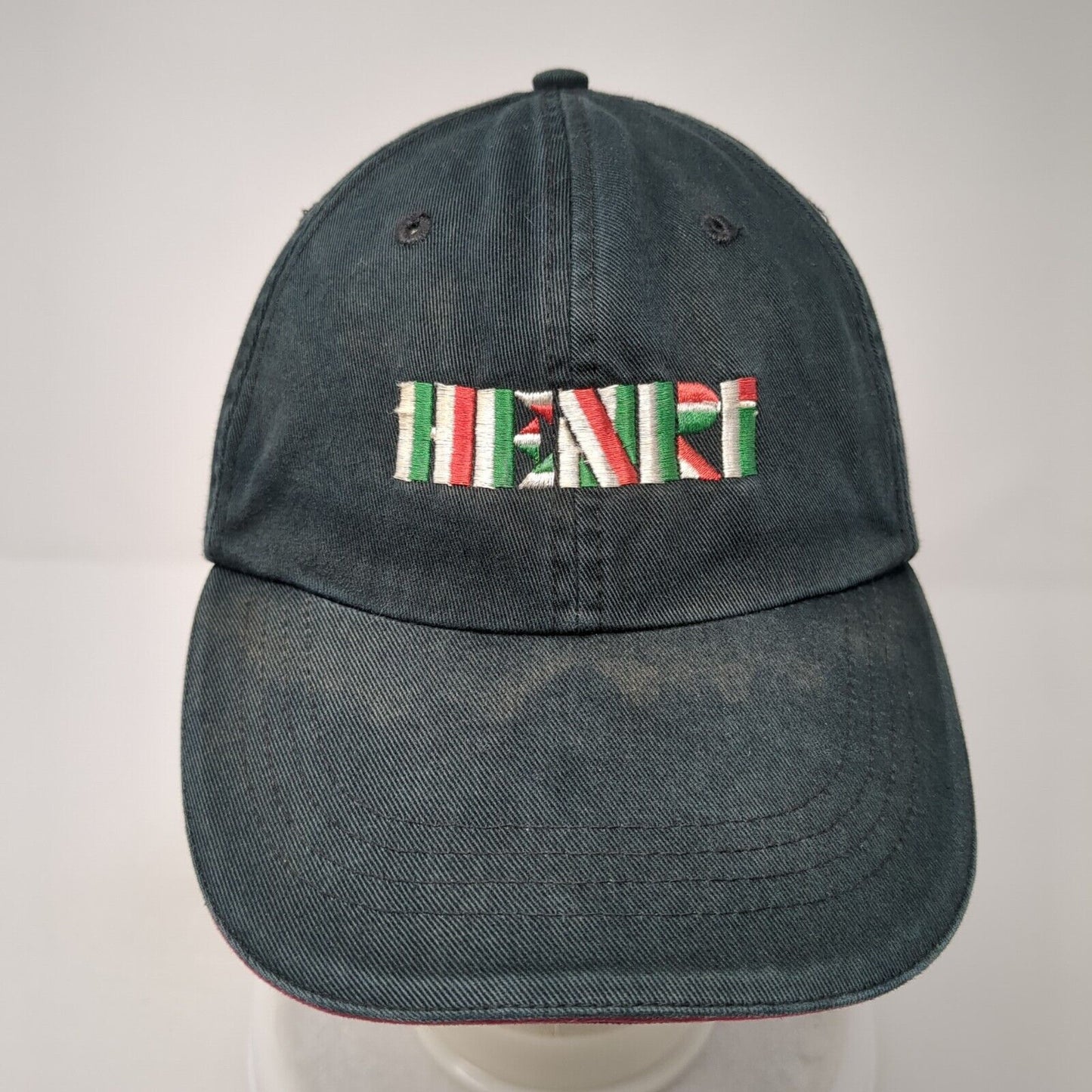 HENRI Strapback Hat Green One Size Adjustable Embroidered 6 Panel Falcon
