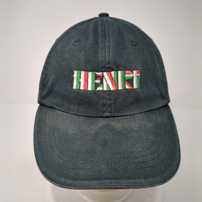 HENRI Strapback Hat Green One Size Adjustable Embroidered 6 Panel Falcon