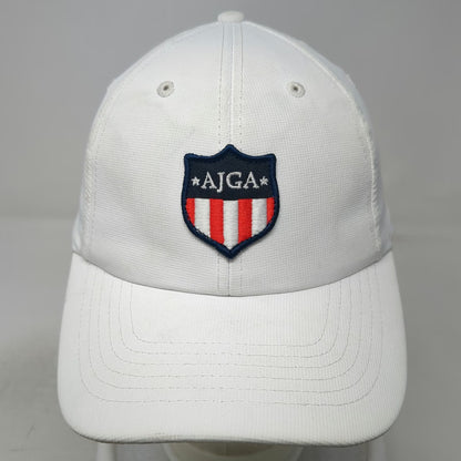 Imperial Baseball Cap White One Size AJGA Shield Logo Golf Strapback Patch Hat