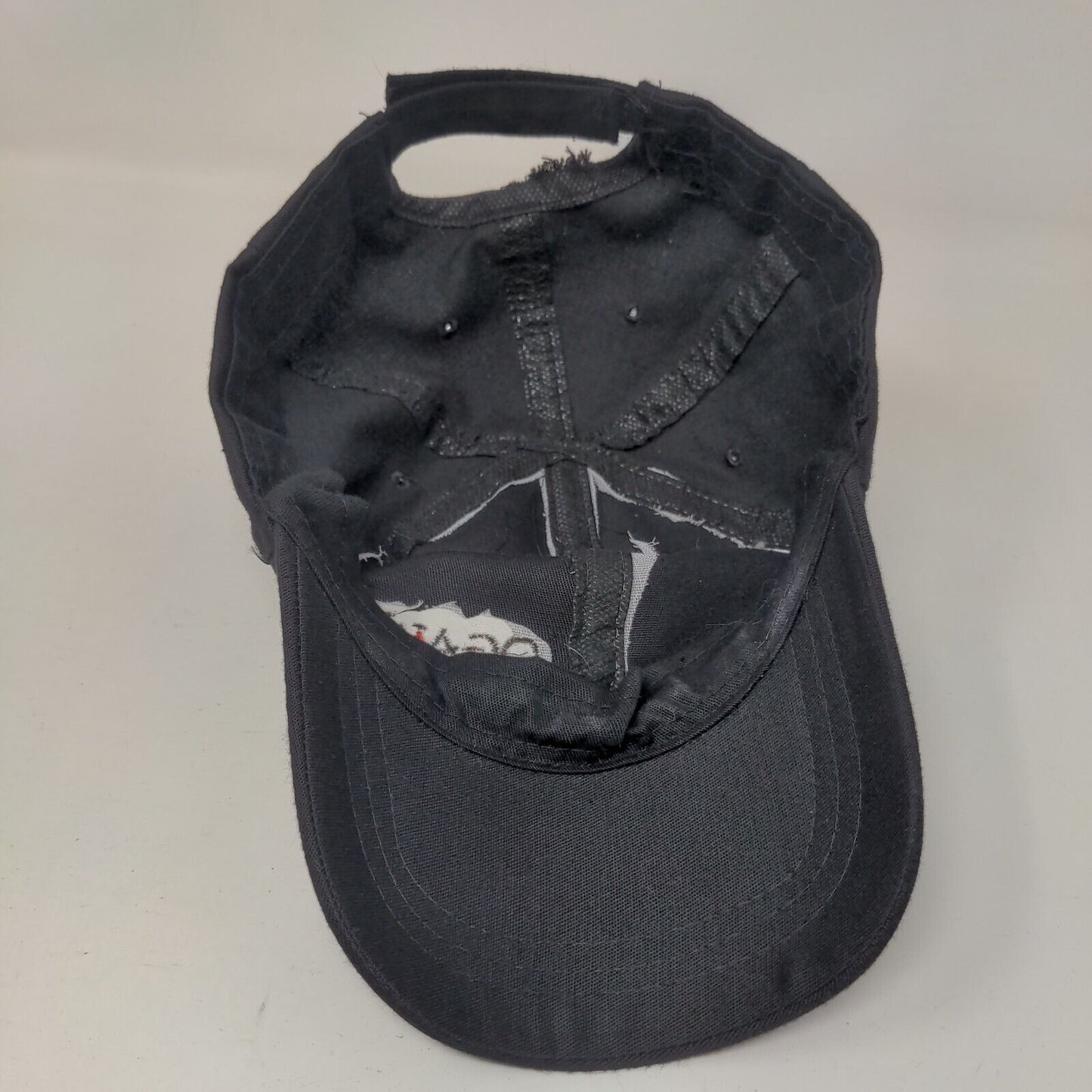 Ogawas Strapback Hat Black One Size Adjustable Embroidered Vented Holes 6 Panel