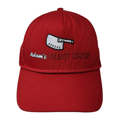 Adam's Meat Shop Rope Trucker Hat Red One Size Mesh Back WearGuard
