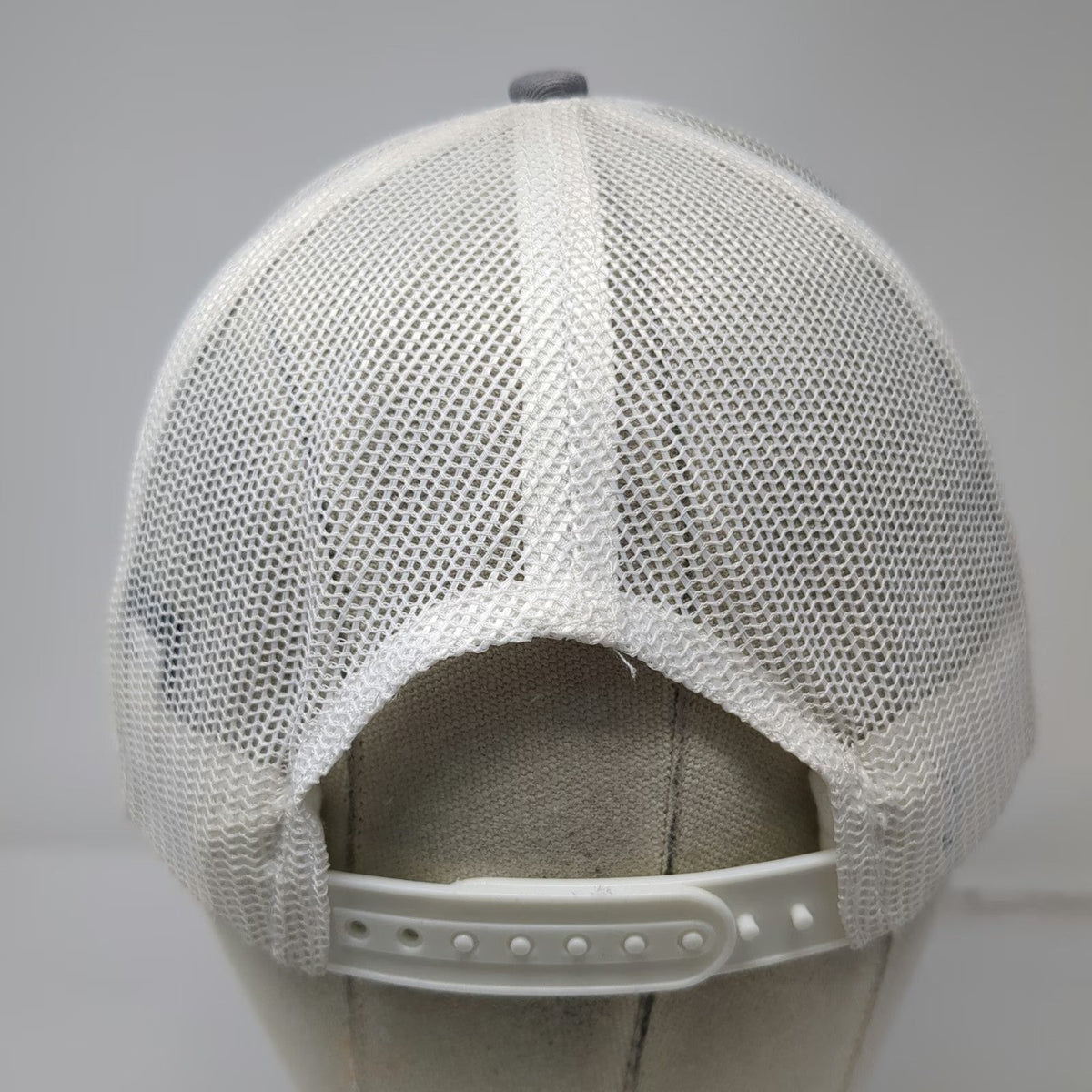Port Authority Trucker Hat Gray White One Size Weavix Logo Snapback Mesh Back