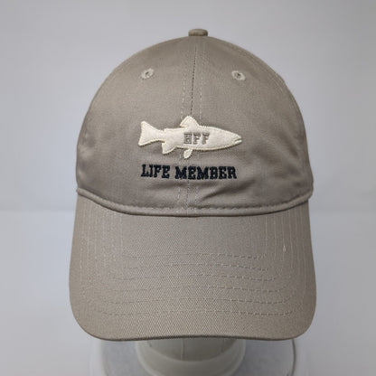 HFF Life Member Strapback Hat Tan One Size Embroidered 6 Panel Ouray