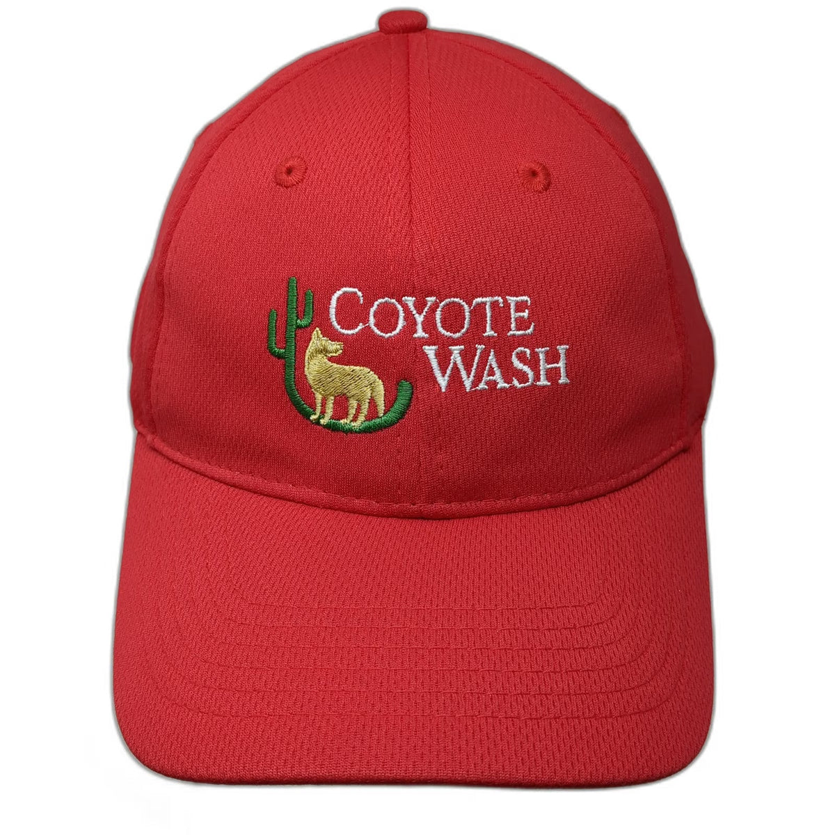 Sport-Tek Baseball Cap Red One Size Coyote Wash Cactus Embroidered Strapback Hat