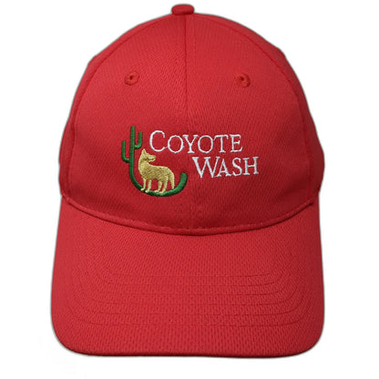 Sport-Tek Baseball Cap Red One Size Coyote Wash Cactus Embroidered Strapback Hat