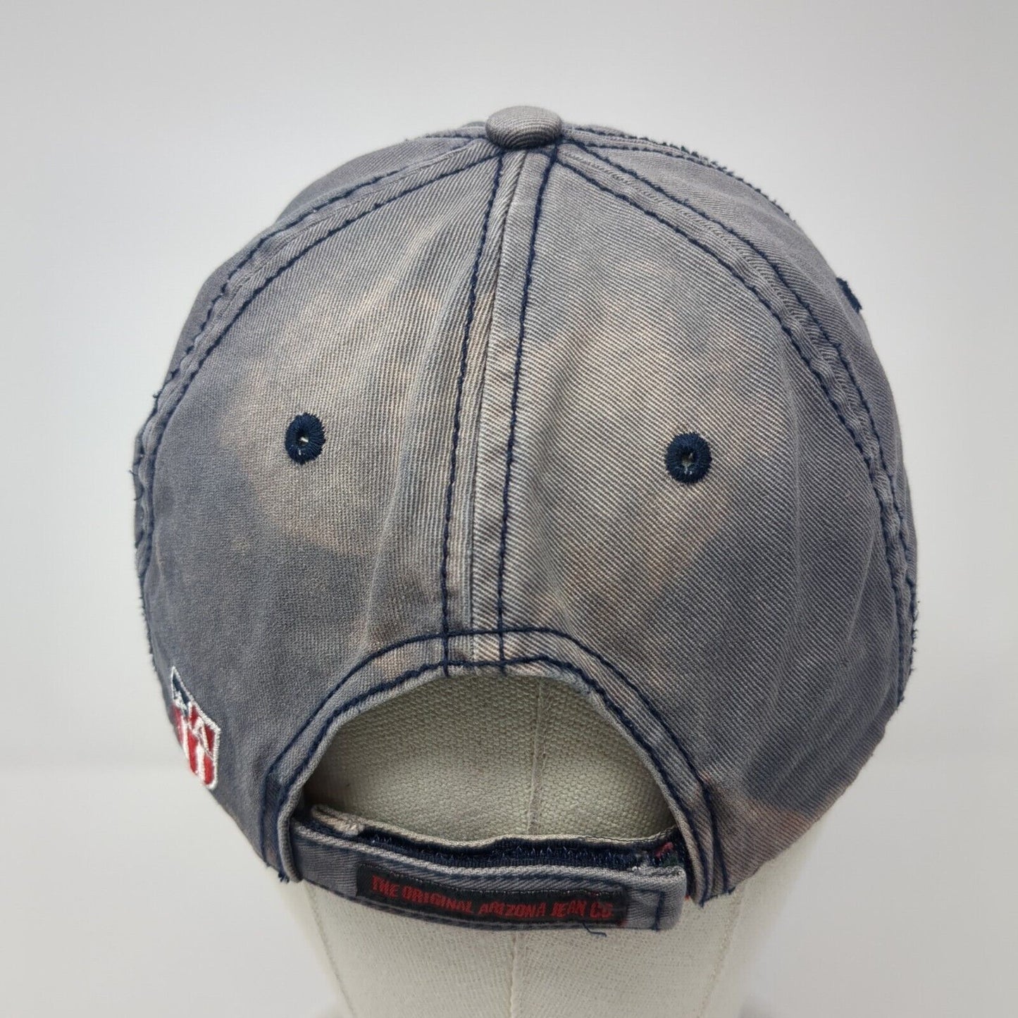 USA American Flag Strapback Hat Blue One Size Adjustable Vent Holes