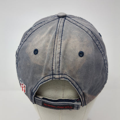 USA American Flag Strapback Hat Blue One Size Adjustable Vent Holes
