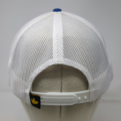 Simplot Trucker Hat Blue White One Size Mesh Back Contrast Stitch Snapback Logo