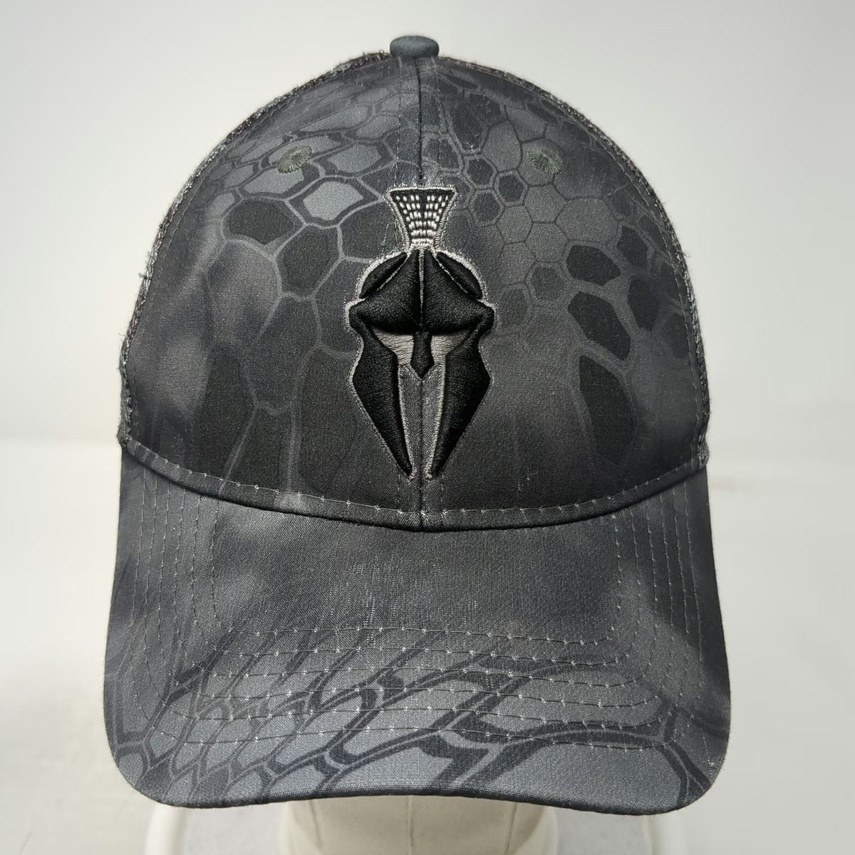 Kryptek Trucker Hat Gray Black One Size Typhon Camo Spartan Helmet Mesh Snapback