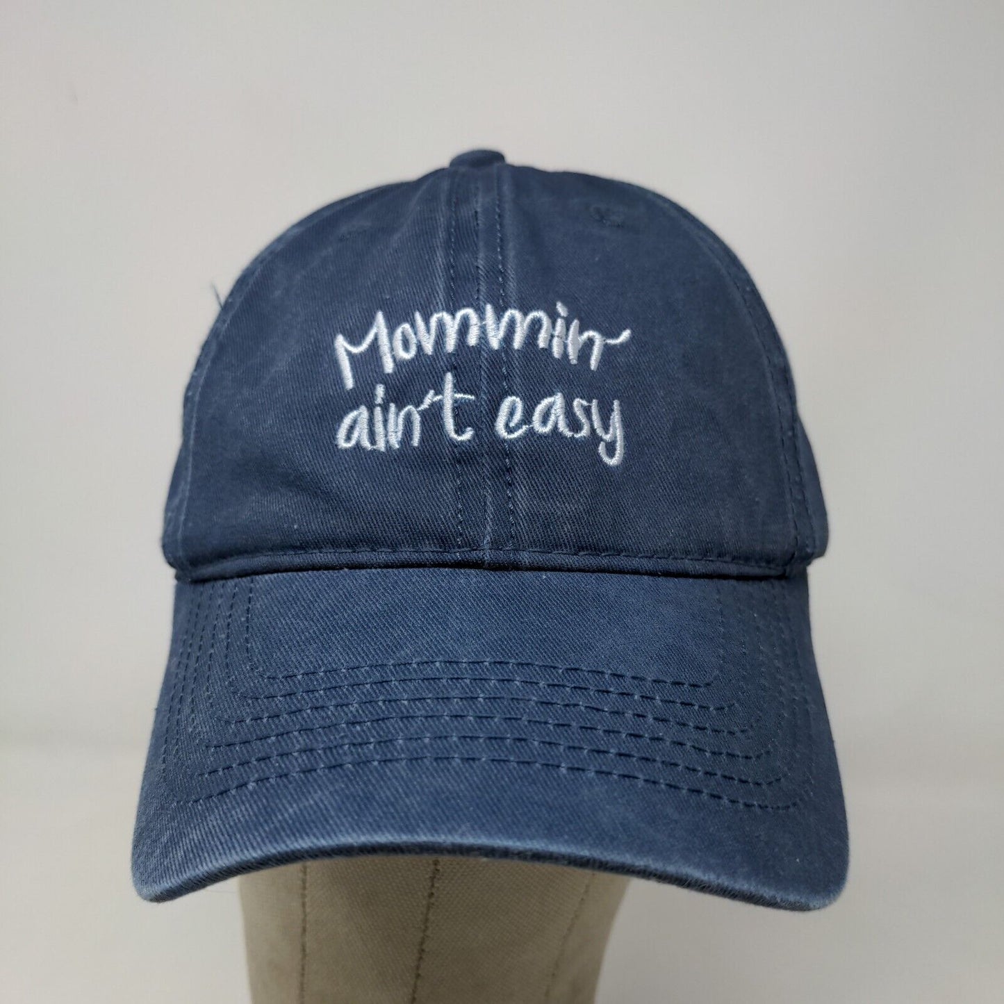 Altar'd State Women's Slideback Hat Blue Embroidered Mommin' Aint Easy Logo