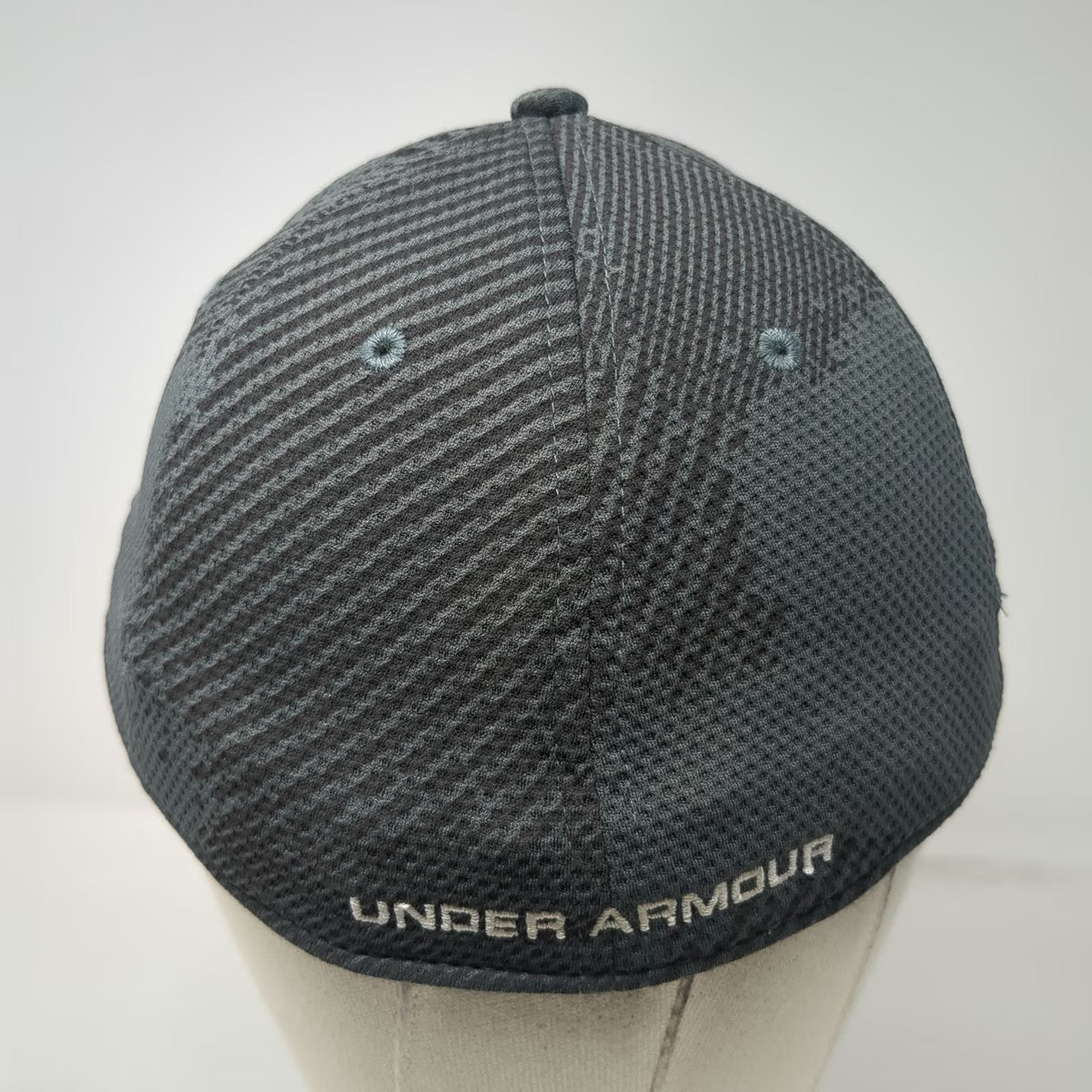 Under Armour Baseball Cap Gray L Stretch Fit Embroidered Tonal Pattern Hat