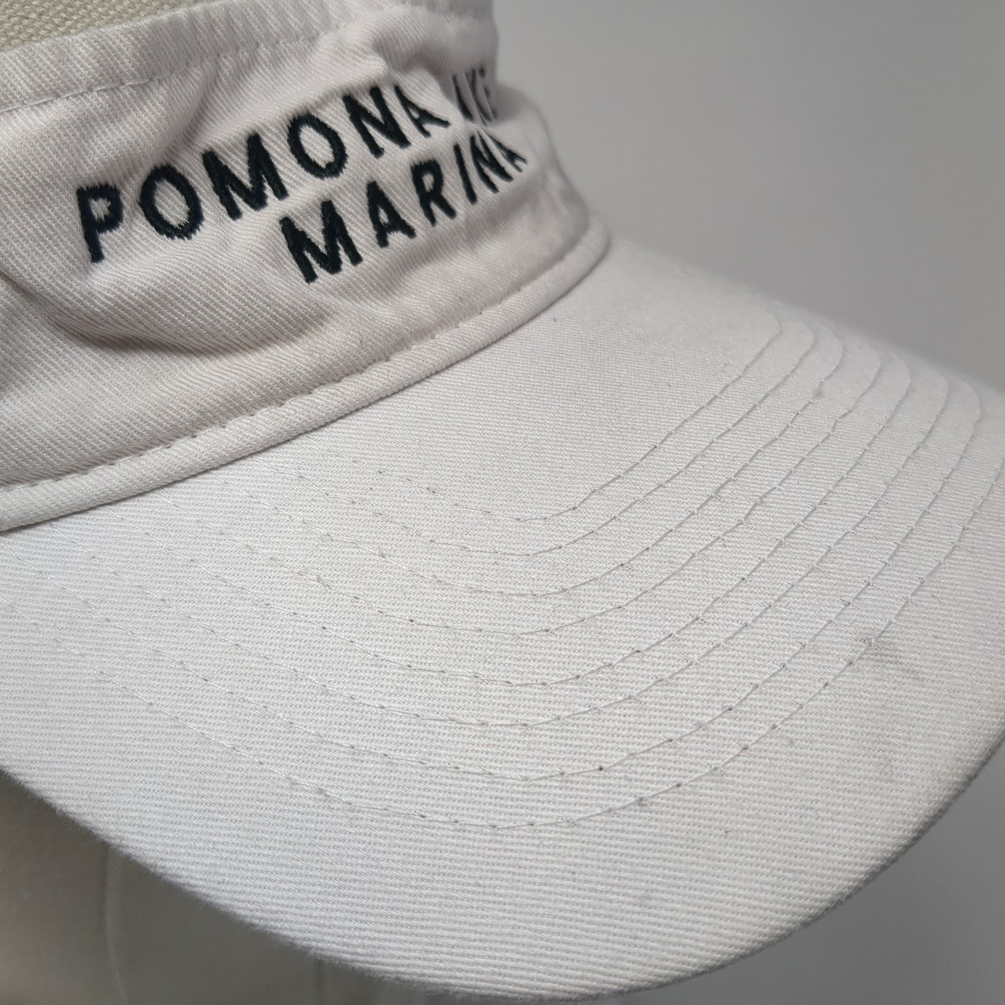 Pomona Lake Marina Sun Visor Cap White One Size Adjustable Port & Company