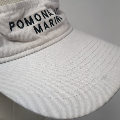 Pomona Lake Marina Sun Visor Cap White One Size Adjustable Port & Company