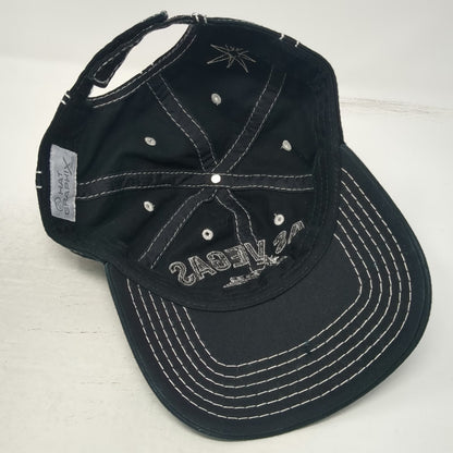 Hat Graphix 360 Baseball Cap Black One Size Las Vegas Nevada Sign White Stitch