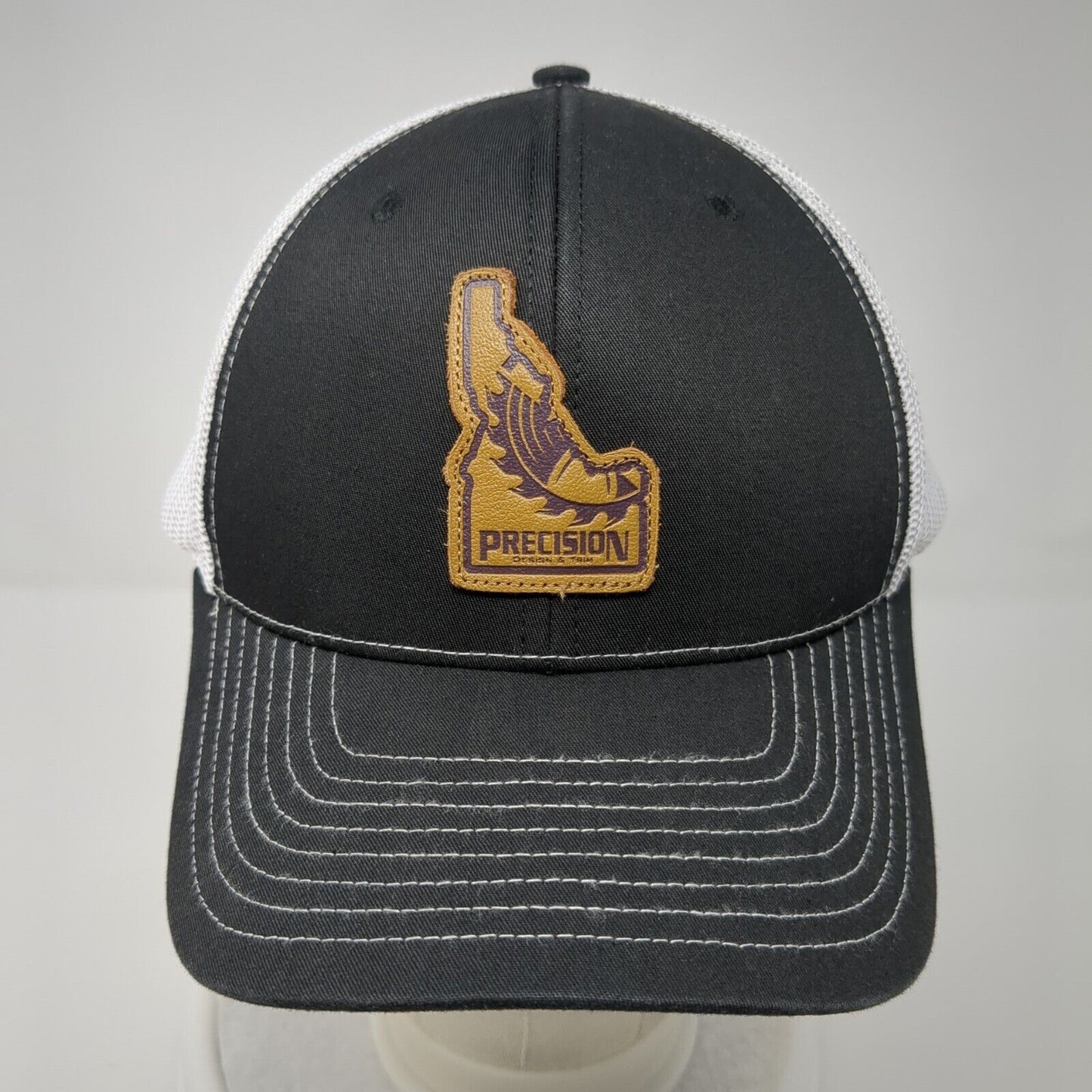 Precision Snapback Trucker Hat Black OS Adjustable Mesh Back 6 Panel Richardson