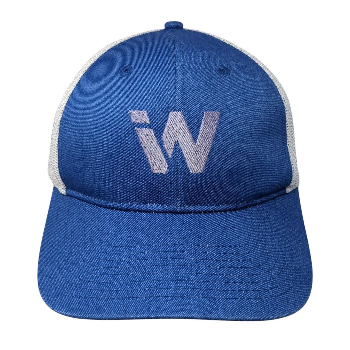 Letter W Snapback Trucker Hat Blue OS Adjustable Mesh Back Port Authority