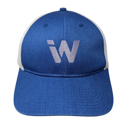 Letter W Snapback Trucker Hat Blue OS Adjustable Mesh Back Port Authority