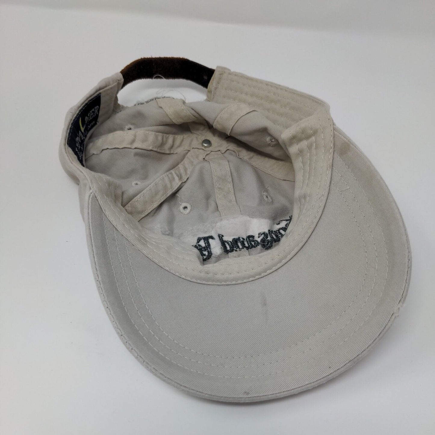 Thousand Trails Slideback Hat Tan OSFA Embroidered Leather Strap