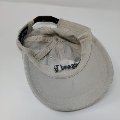Thousand Trails Slideback Hat Tan OSFA Embroidered Leather Strap