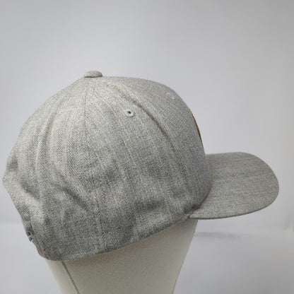 Yupoong Snapback Hat Gray One Size Jeremiah Johnson Brewing Leather Patch Green