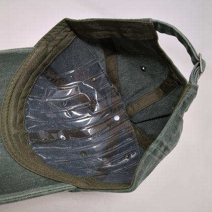 Unbranded Slideback Hat Green OSFA Adjustable Vented Holes 6 Panel Blank