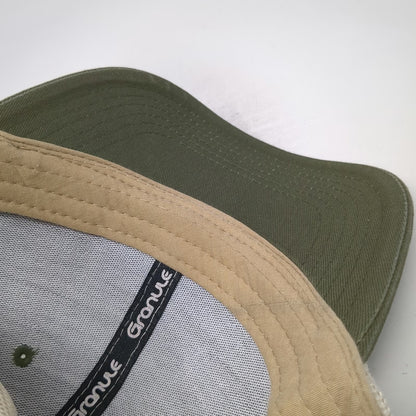 Granule Trucker Hat Green Beige One Size Great Outdoors Patch Snapback Mesh Back