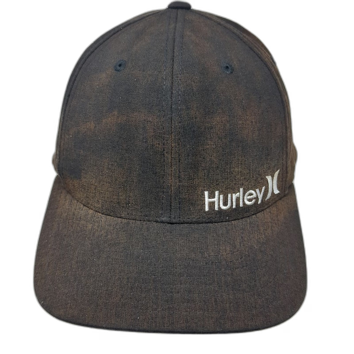 Hurley Baseball Cap Black XL Flexfit Embroidered Logo Curved Brim Stretch Hat