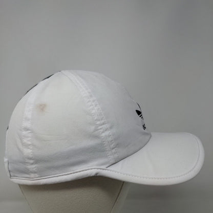 Adidas Men's Strapback Hat White Graphic Trefoil Logo Polyester Blend