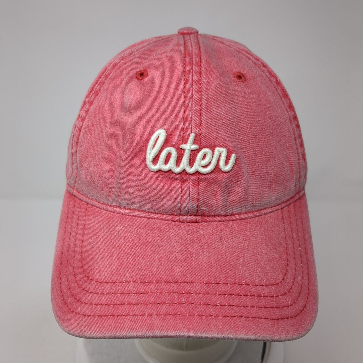 Later Slideback Hat Red One Size Adjustable Embroidered American Eagle