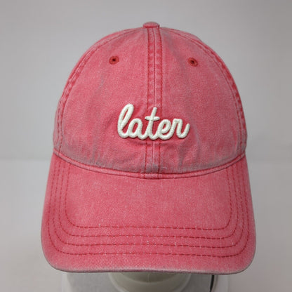 Later Slideback Hat Red One Size Adjustable Embroidered American Eagle
