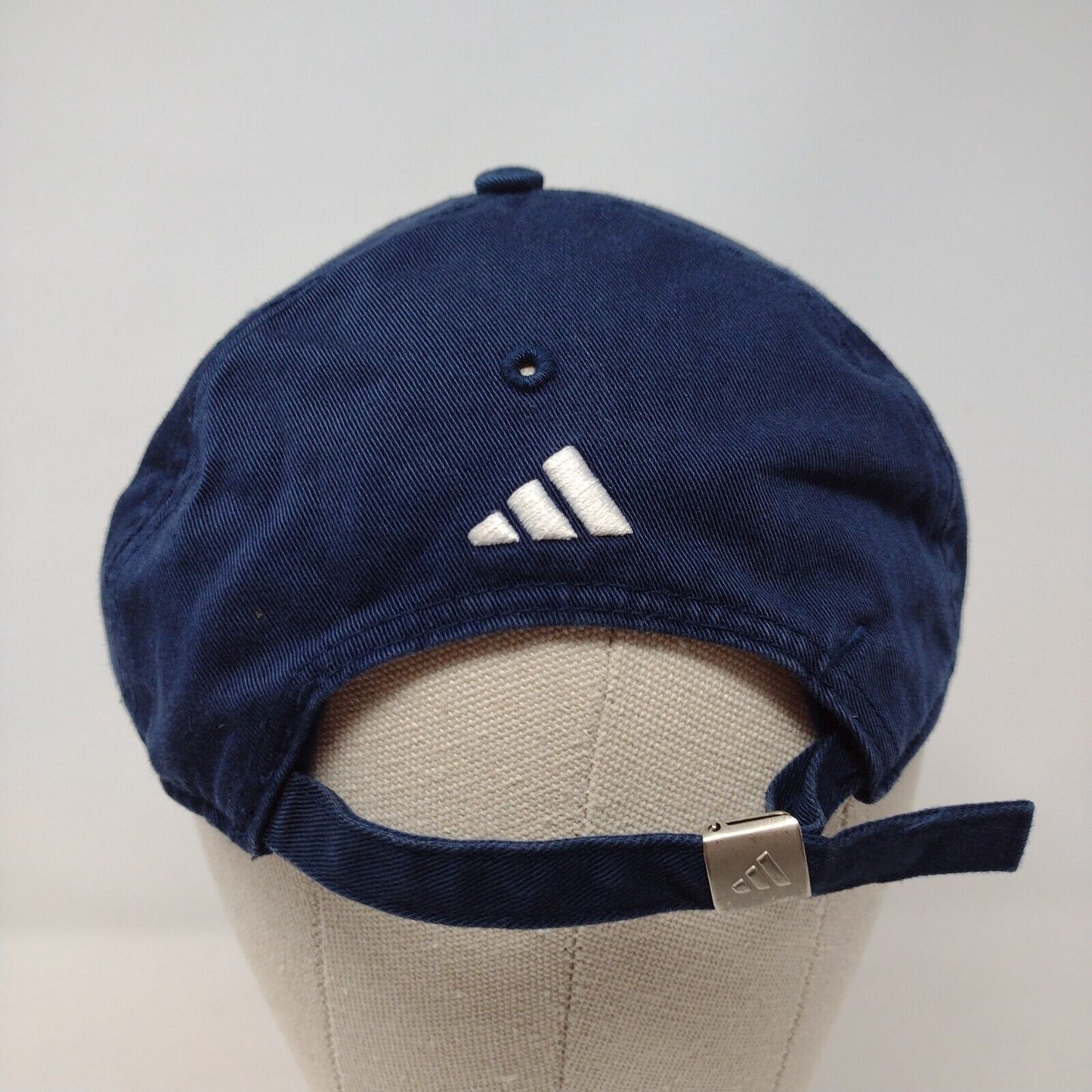 Adidas Slideback Hat Blue OSFA Adjustable Embroidered Vented Holes Cotton