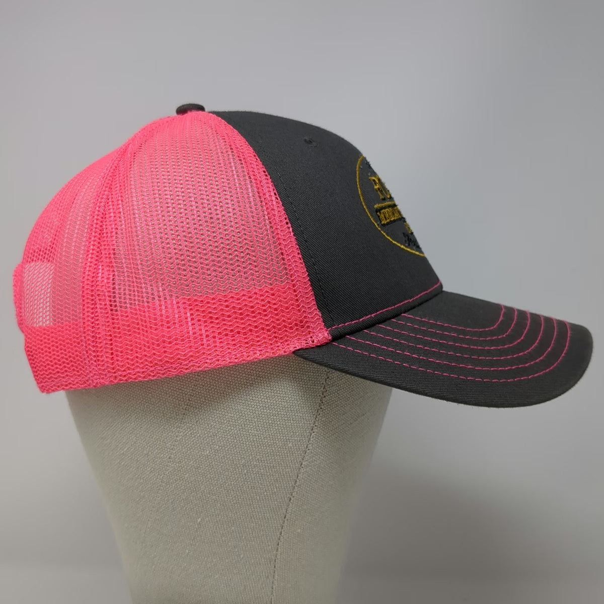 Cap America Trucker Hat Gray Pink One Size Fossil Oregon Mercantile Company Mesh