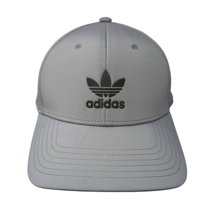 Adidas Trefoil Snapback Hat Gray One Size Solid Adjustable Perforated