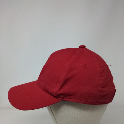 George Strapback Hat Red One Size Adjustable Vented Holes 6 Panel Blank