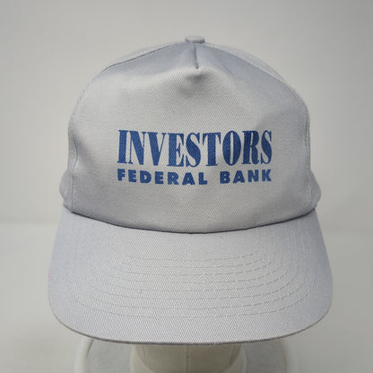 Investors Federal Bank Snapback Hat Gray One Size Adjustable Toppers