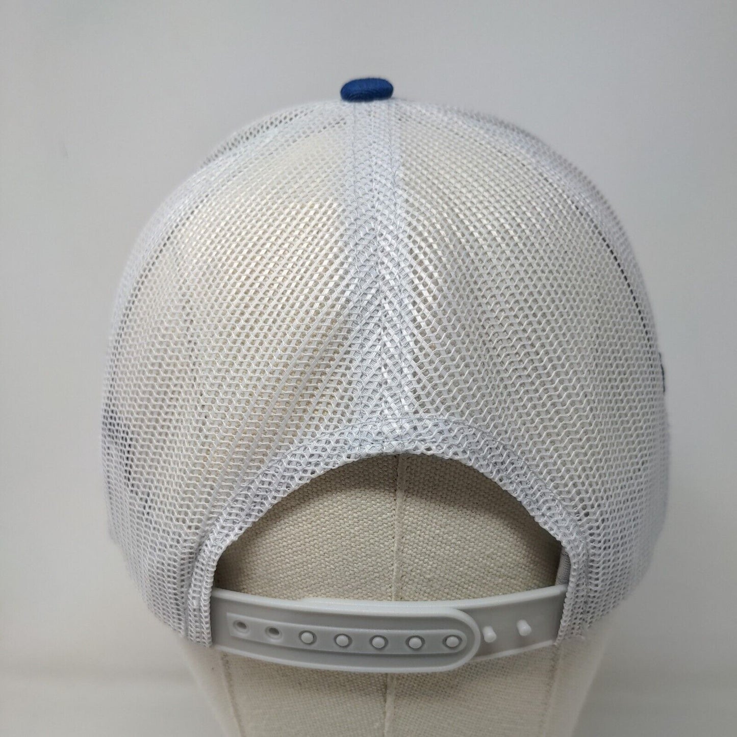 North Salem State Bank Men's Snapback Mesh Back Hat Blue White Embroidered Logo