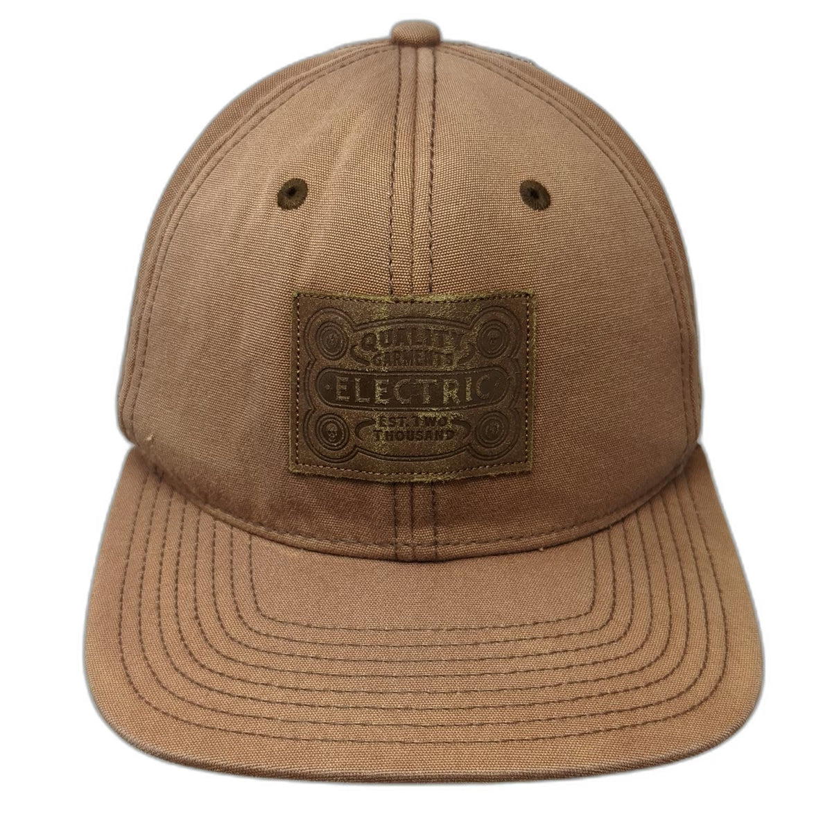 Electric Snapback Brown One Size Hat Quality Garments Est 2000 Logo Patch