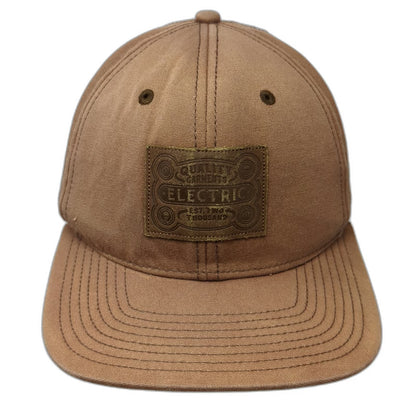Electric Snapback Brown One Size Hat Quality Garments Est 2000 Logo Patch
