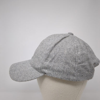 Unbranded Strapback Hat Gray One Size Adjustable 6 Panel Blank Wool