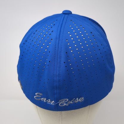 EB East Boise Fitted Hat Blue Medium Laser Cut Colorblock Pacific Headwear