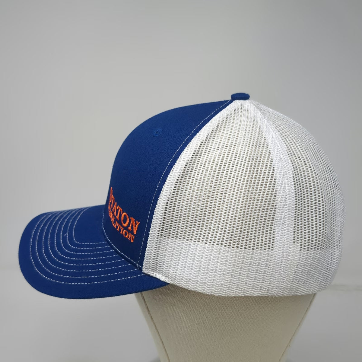 Richardson Trucker Hat Blue OSFM Staton Demolition Mesh Snapback Construction
