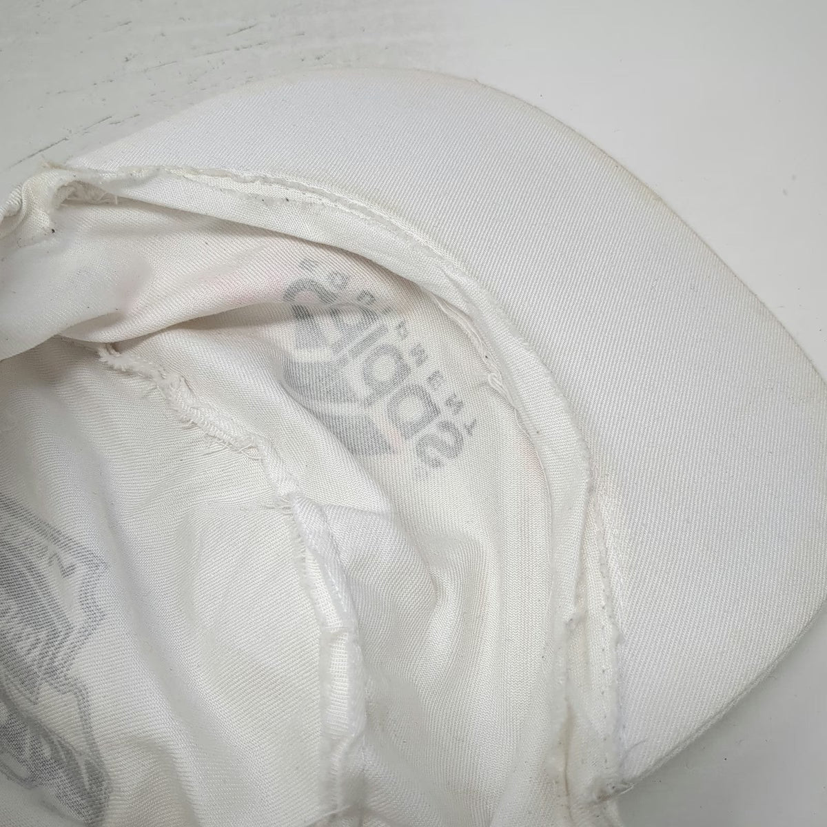 Adidas Army Cap White One Size Equipment Logo Elastic Back Flat Brim 3 Panel Hat