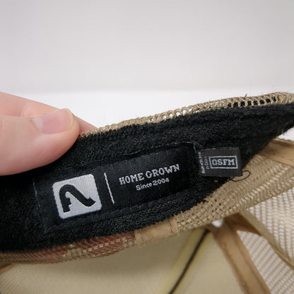 Coffee Flylow Snapback Trucker Hat Brown OSFM Adjustable Mesh Back Home Grown