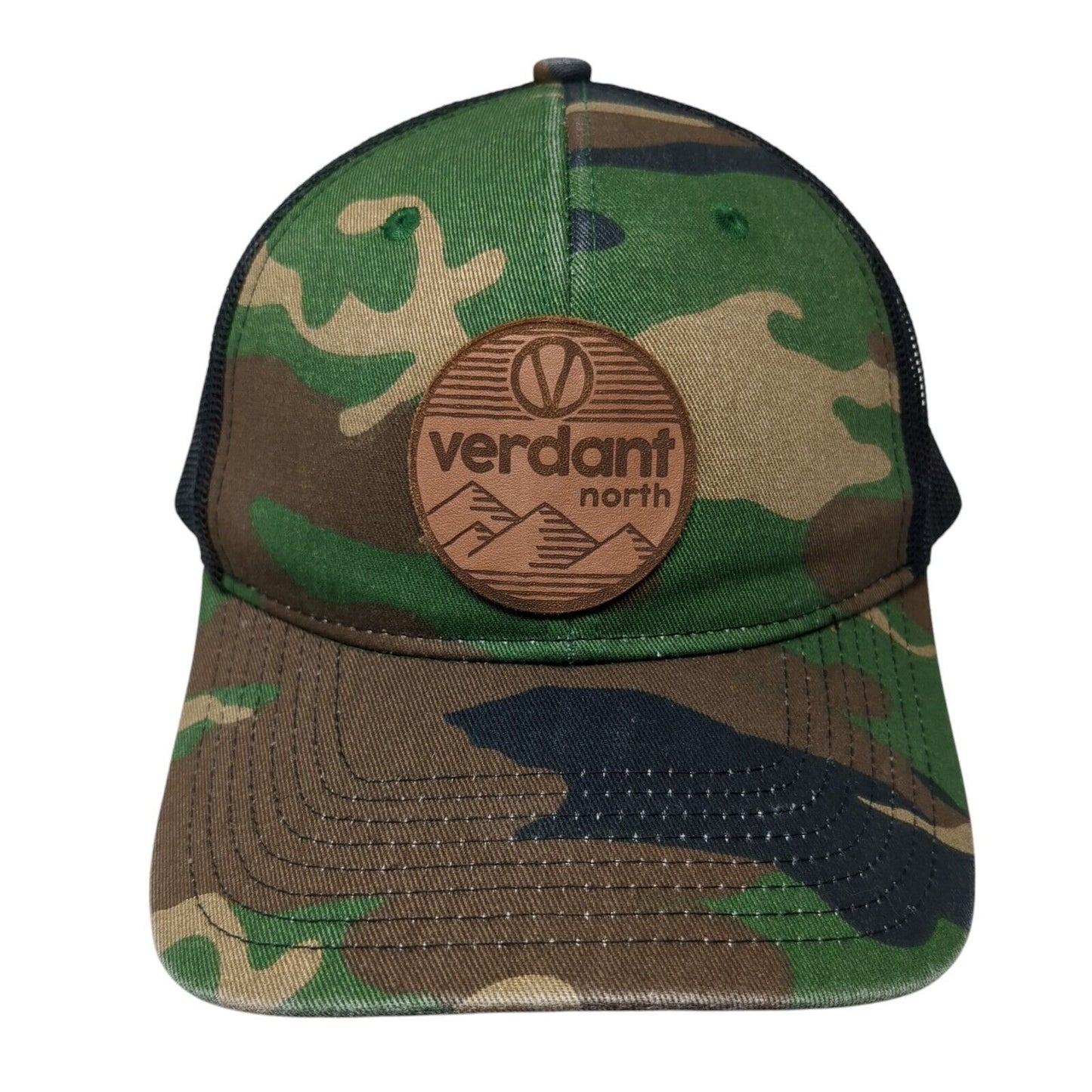 Verdant North Patch Snapback Mesh Back Trucker Hat Camo One Size