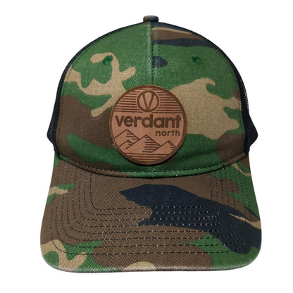 Verdant North Patch Snapback Mesh Back Trucker Hat Camo One Size
