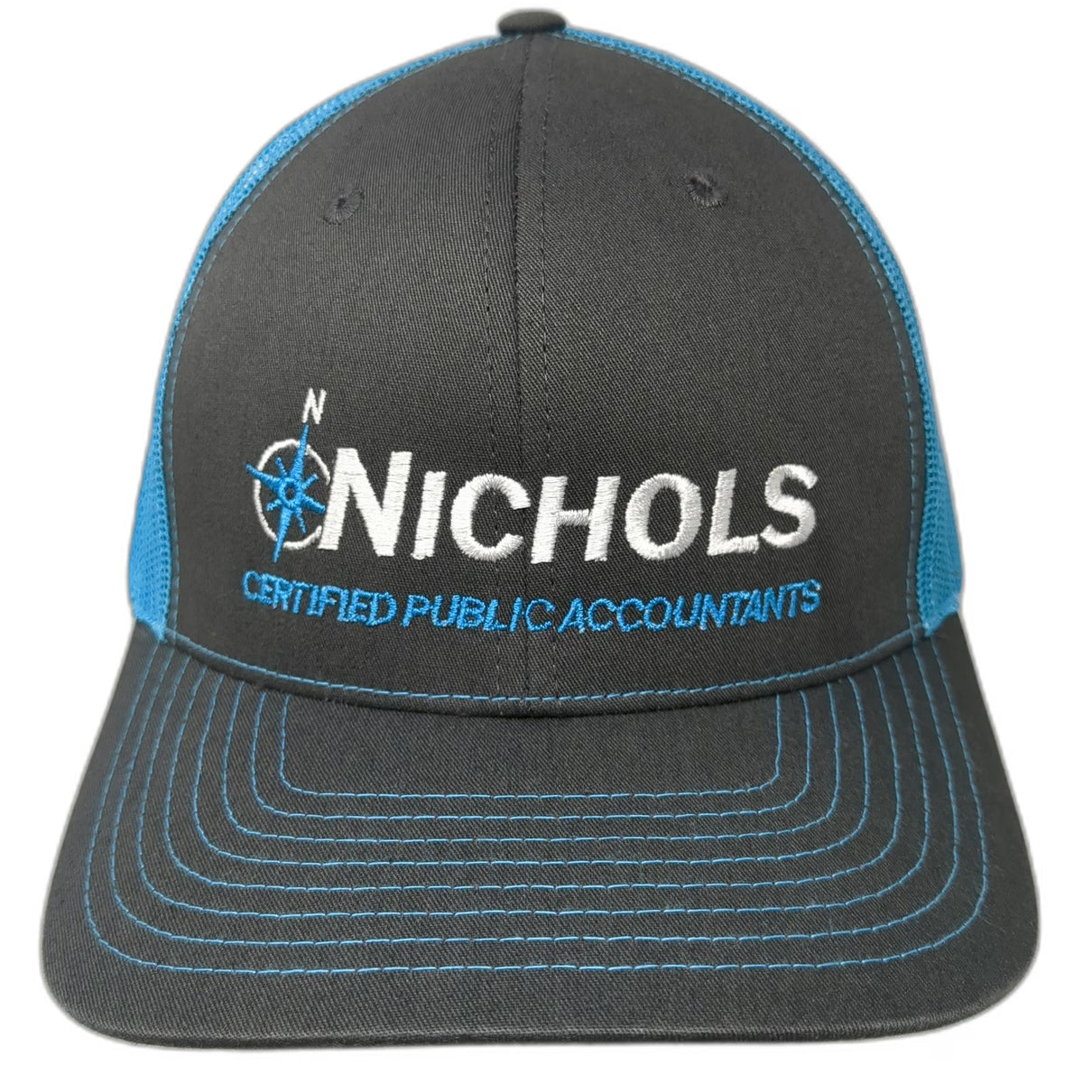 Richardson Trucker Hat Gray Blue One Size Nichols CPA Mesh Back Snapback Hat