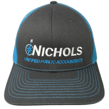 Richardson Trucker Hat Gray Blue One Size Nichols CPA Mesh Back Snapback Hat