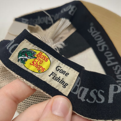 Bass Pro Shops Trucker Hat Brown One Size Mesh American Flag Fishing Rod Patch