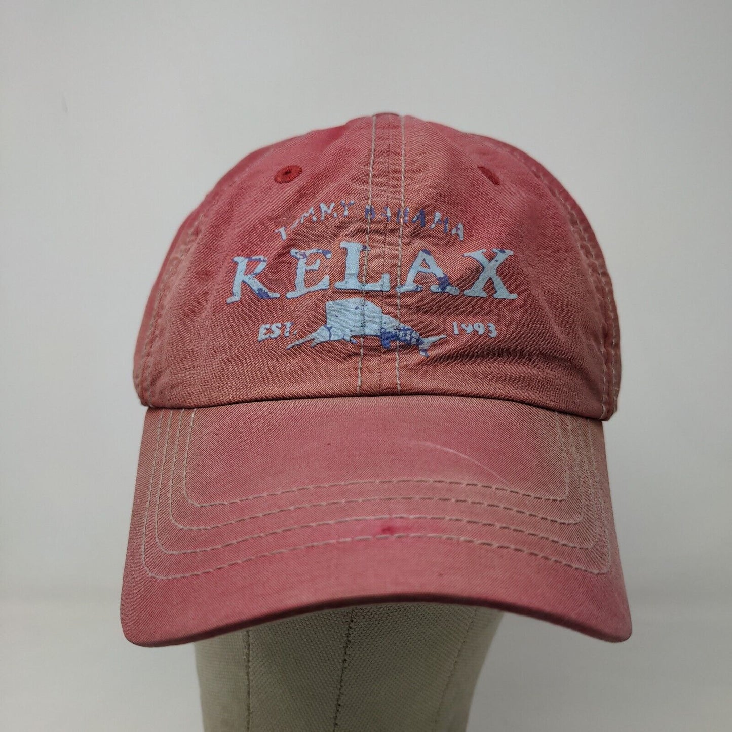 Tommy Bahama Relax Men's Slideback Hat Red Adjustable Cotton Nylon Graphic Logo